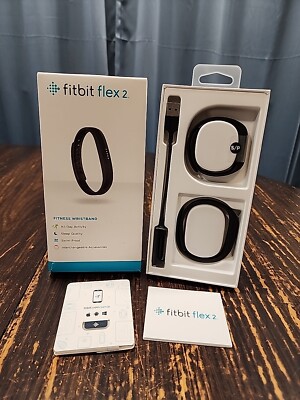 Fitbit Flex 2 FB403BK Fitness Wristband Black Large & Small Swim-Proof Open Box