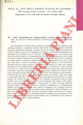 ZANNOTTI M. - DNA und Stoffwechsel von ''Euglena gracilis'' in verschiedenen hoffnungsvollen Zuständen