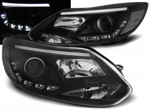 Scheinwerfer Paar Ford Focus 11-14 Daylight LED LTI Schwarz-image