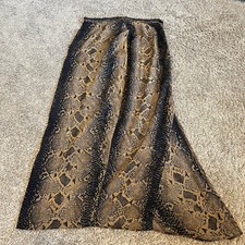 Vintage Barbara Barbara Brown Black Animal Print Reptile Scale Snake Skirt Sz 6