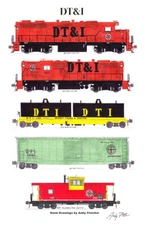 Detroit Toledo & Ironton Local Freight 11"x17" Poster Andy Fletcher signed