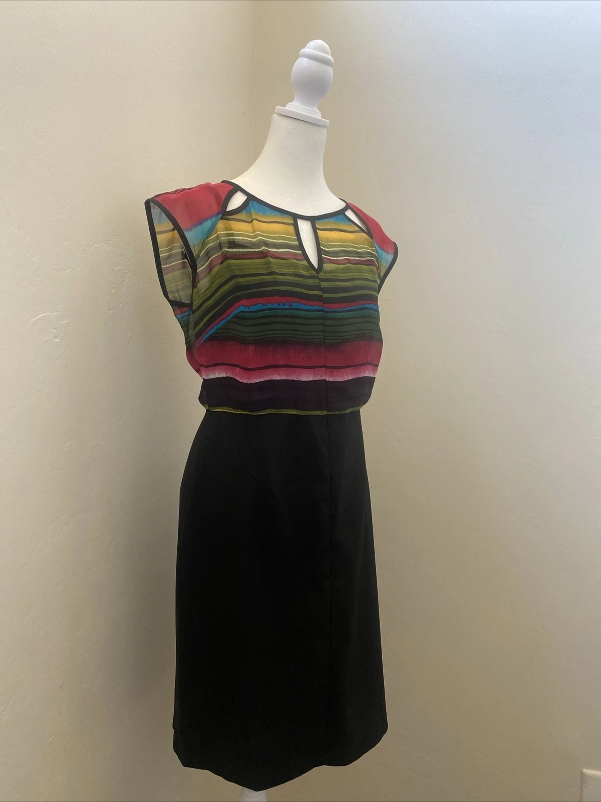 Abito estivo Alyx nero multicolore multicolore manica ad aletta con cerniera posteriore taglia 6 abito