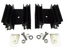 2 SETS  AAVID Black Anodized Aluminum Heat Sink for Transistors w/ Mica KITS