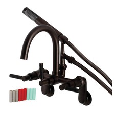 Kingston Brass AE8155DKL 7" Adjustable Wall Mount Clawfoot Tub Faucet, Bronze