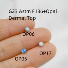 20pc G23 Titanium  Micro Dermal Anchor Top Surface Skin Diver Hide In 4mm Opal 
