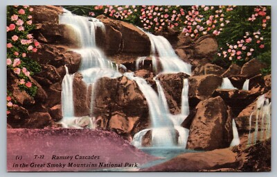 Postcard Ramsey Cascades in The  The Great Smoky Mountains National Park