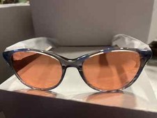 NEW TheraSpecs Audrey: Light Sensitivity and Migraine Glasses Grey Blue Frames
