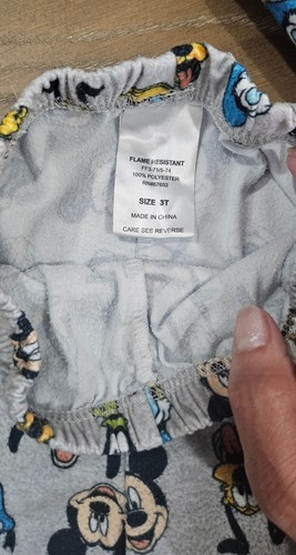 Disney Jr. Mickey, Goofy, Donald Duck Long Sleeve Button Down Pj’s Unisex Sz 3T - Picture 5 of 5