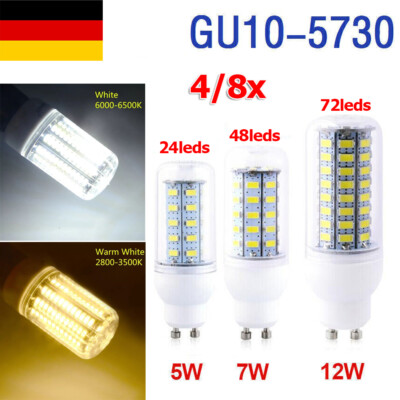 4/8 Stk GU10 LED Birne Mais Licht Leuchtmittel Lampe Warmweiß Kaltweiß Glühbirne