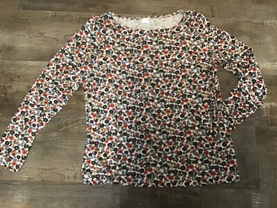 AproductZ Damen Langarmshirt 36 weiß/rot geblümt - Neu