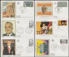 FRANCE 1975 SILK FDC’s (x6) POMPIDOU, VAN DONGEN ETC (ID:349/D55897)