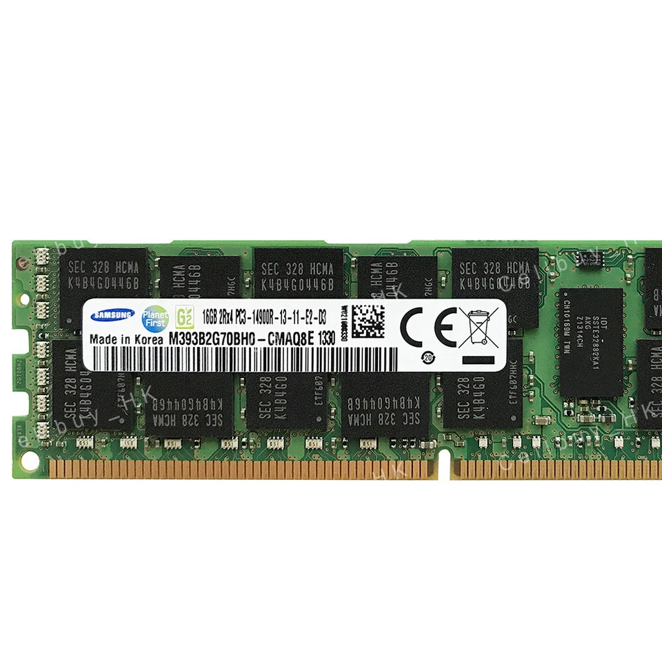 Samsung 32GB 2X16GB 2Rx4 1866MHz DDR3-14900R 240PIN Registered ECC Server Memory - Image 4 of 4