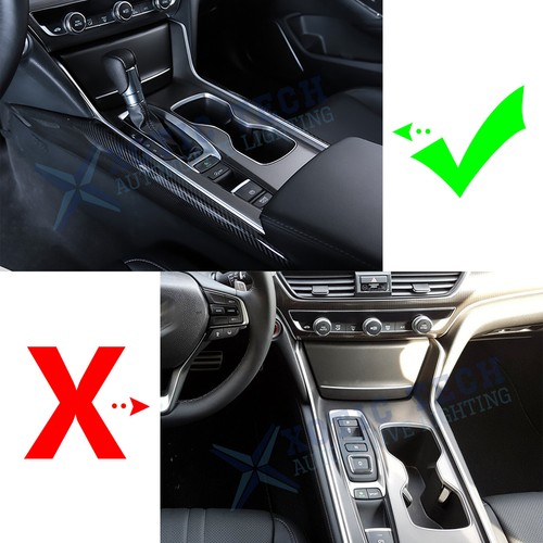 2X Red ABS Interior Gear Shift Box Overlay Molding Trim For Honda Accord 2018-22 - Picture 2 of 6