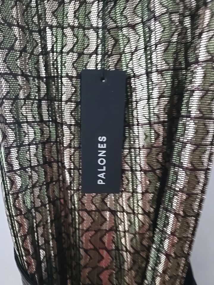 Metallic  Sleeveless Low Back Wide Leg Party Jump Suit Designer RRP £150 NWT - Image 3 of 4