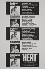 Andy Warhol Rare Vintage 1972 Original Heat Joe Dallesandro Sylvia Miles Poster 
