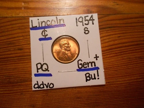 1954S Lincoln Cent Gem BU+ BEAUTY!!! PQ!!! GREAT COLOR!!!!!