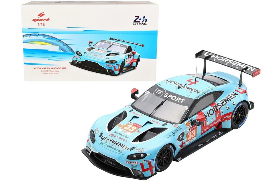 Aston Martin Vantage AMR #33 2nd LMGTE Am Class le Mans 2021 1/18 18S702 SPARK - Immagine 2 di 2
