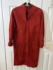 Worth Red Suede Dress Sz 10