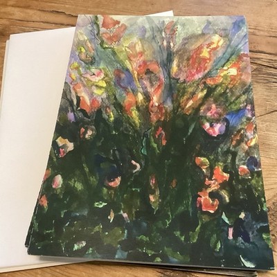 Floral Painting Blank Note Cards & Envelopes, Large 5 x7  By Artist Cheri Long