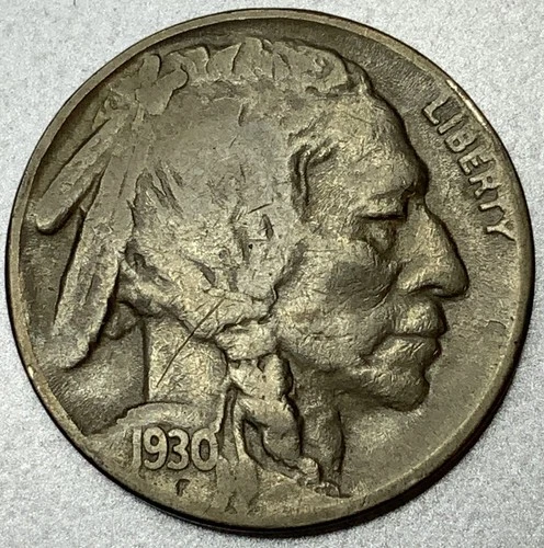 1930-S Buffalo Nickel 5C 5 Cents San Francisco Mint F/VF Fine - Very Fine ST273