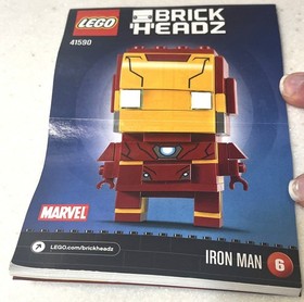Lego Brick Headz Marvel IRON MAN 6 Building Toy 41590 BrickHeadz Box Manual 
