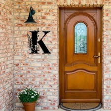 Metal Name Sign,Initial Welcome Letter Monogram Wall Decor,Wall Art Letter K