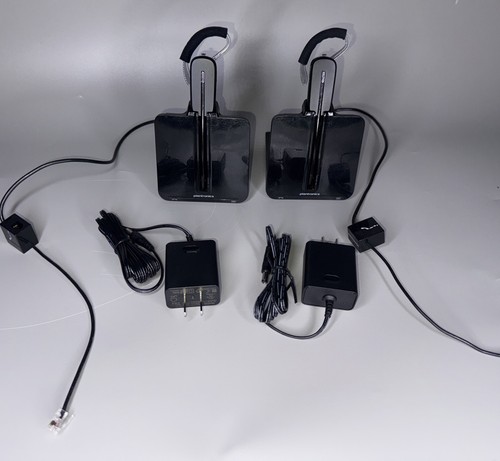 Lot Of 2 Plantronics C054A Wireless Headset System (Base +Headset)
