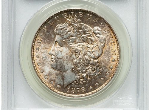 1878 S $1 MORGAN SILVER DOLLAR PCGS MS 64-3.0 GENERATION HOLDER-COLORFUL TONING-