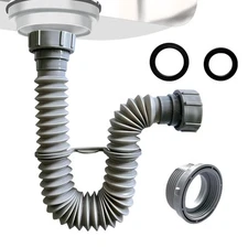 VIVIDA Sink Drain Pipe 1-1/2inch Flexible Sink Drain Pipe 7.5-17.7 Expandable Fl