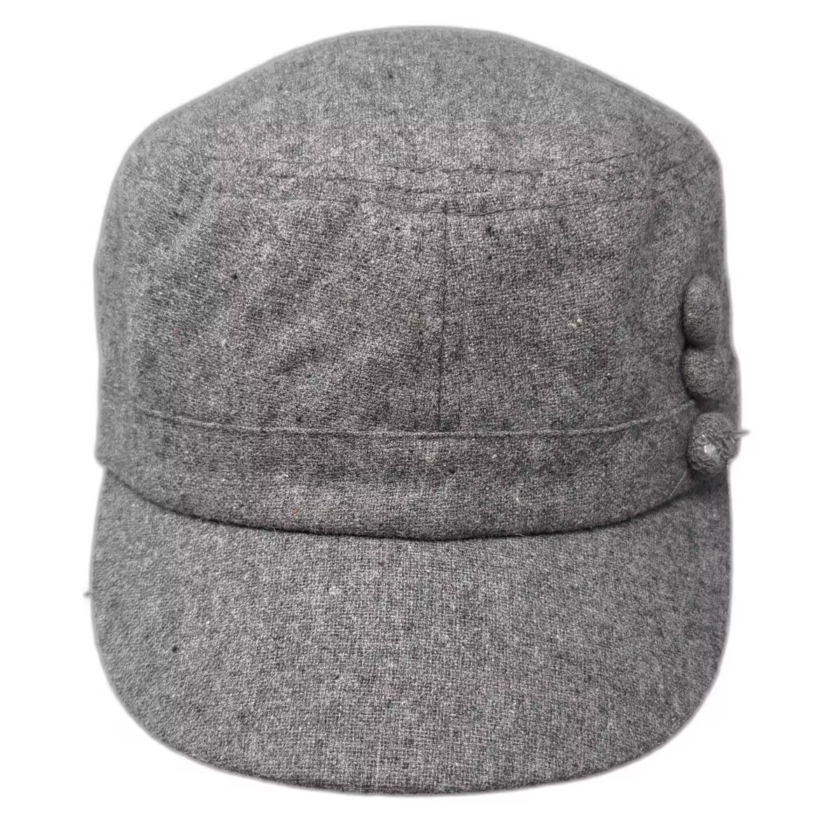 Free People Wool Cadet Hat Gray One Size New Gray Winter Cadet Cap, Wool Army Style Hat, Unisex Military  main image 4
