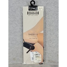 Wolford Sheer 15 Non Slipping Knee Highs Black Small Made in Austria 312 39