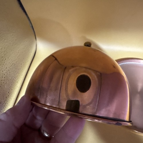 Vintage Copper Cheese Dome with Tray Brass Knob 7” Serving Plate With Lid - Picture 9 of 12