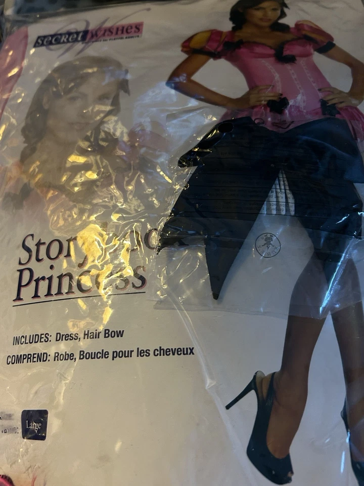 Storybook Princess Pink Short Peach Fancy Dress Up Halloween Sexy Adult Costume - Image 2 of 2