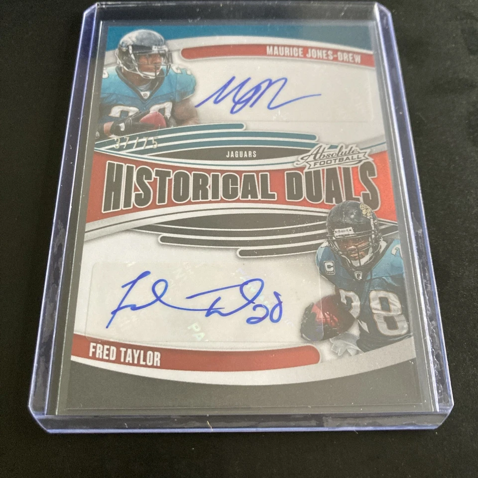 Panini Absolute Fred Taylor Maurice Jones-Drew 2025 histórico doble rojo automático/75 Foto 2 de 3
