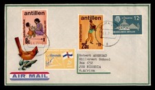 DR WHO 1971 NETHERLANDS ANTILLES SEMI POST CURACAO AIRMAIL TO NIGERIA w16604
