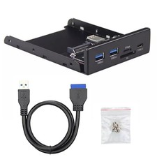 Front Panel 20Pin to 1 Type-C 2 USB 3.0 Type-A 1 Micro SD/TF 5Gbps Plug and Play