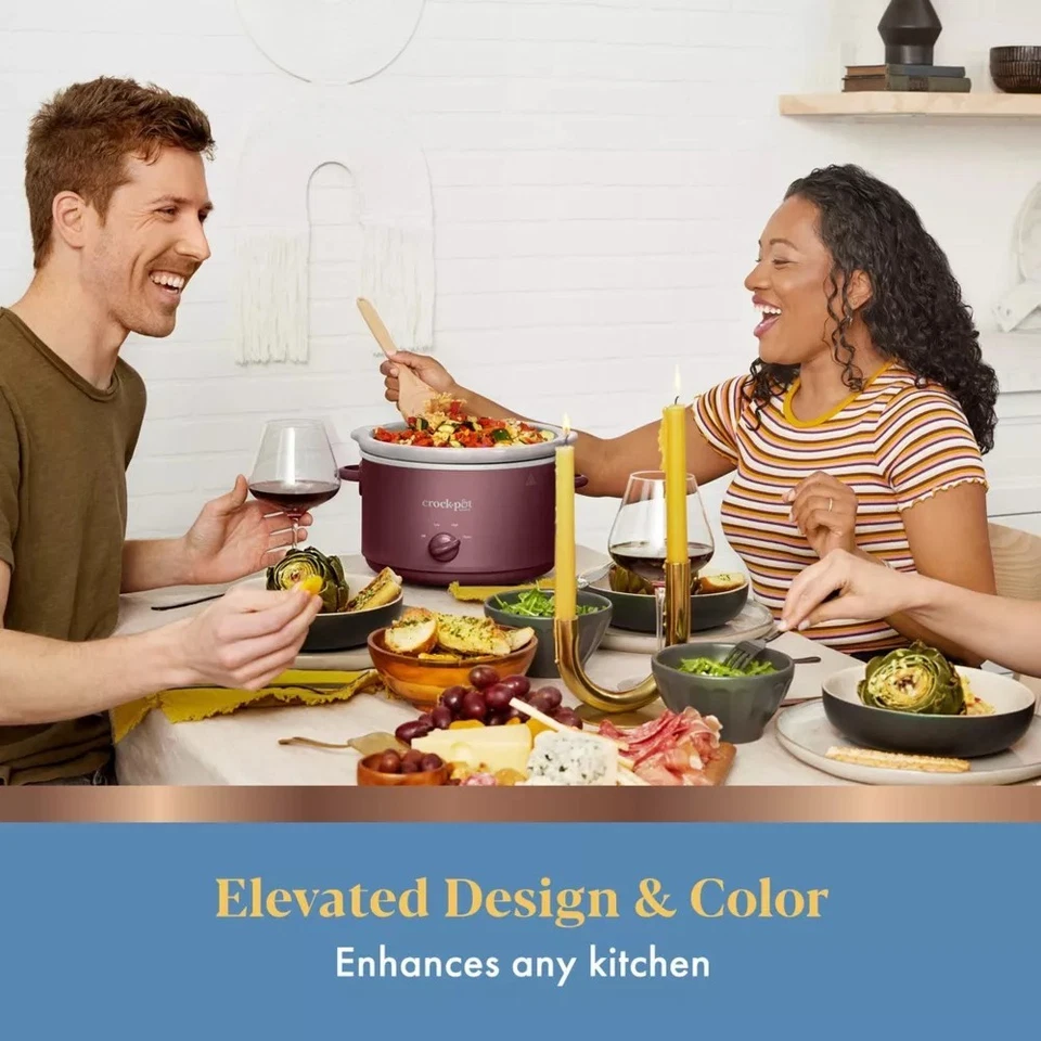 Olla de cocción lenta Crock-Pot 4,5 cuartos de galón - Olla de cerámica, 3 ajustes de calor, tapa apta para lavavajillas Foto 2 de 4