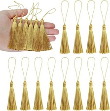 20pcs 5" Silky Floss Carft Tassel Keychain Tassel-Gold Craft Tassel for