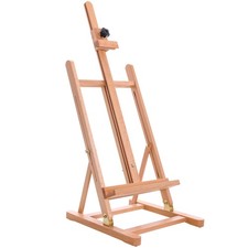 U.S. Art Supply Medium Tabletop Wooden H-Frame Studio Easel Adjustable Beechwood