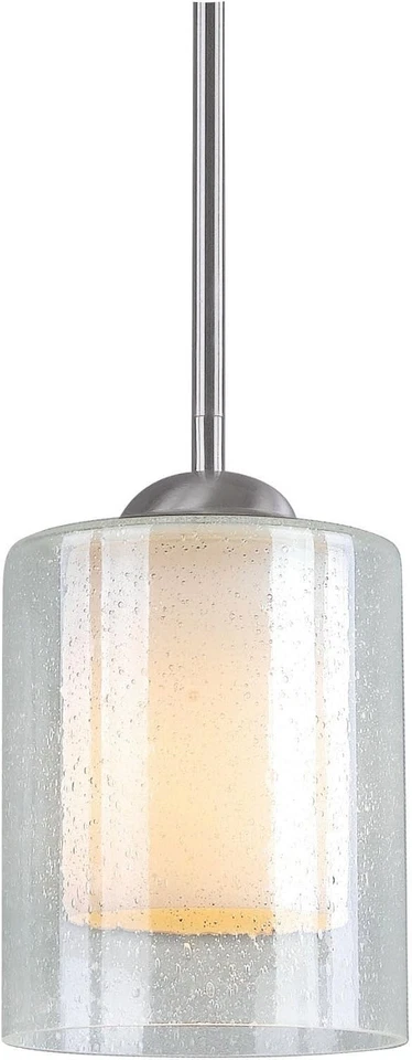 Woodbridge Lighting Steel & Glass Mini Pendant in Satin Nickel like Pottery Barn - Image 2 of 2