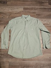 Mens Chaps By Ralph Lauren Stretch Oxford Button Shirt Sz Small Green Stripe.