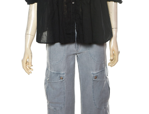 Pia Tjelta Top S 6 Women's Casual Lace Buttondown Boho Black Blouse NEW 46229 - Picture 3 of 7