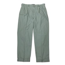 Vtg Polo Ralph Lauren Hammond Pants 38x30 Fits 37x30 Green Cotton Pleated Cuffs