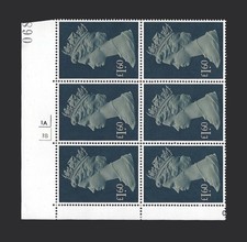 1987 SG 1026f £1.60 Machin Large Format 1A 3B No Dot Cylinder block of 6 MNH