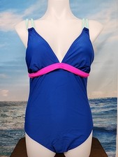 NWT Cupshe Women's One Piece Swimsuit Size Large Blue Pink Color