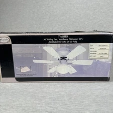 Canarm 30" Ceiling Fan 3829-450 Twister Bleached Oak 3 Speed Globe Light