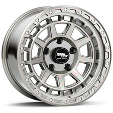 18 Rocktrix Rt114 18x9 -12 Machined Silver Wheel 5x5 Rim For Jeep Jk Jl Jt