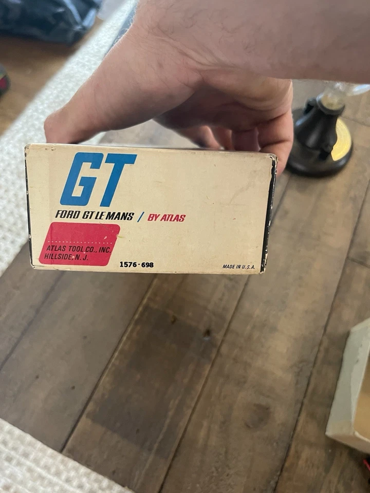 Coche Ranura Vintage Atlas Escala 1/32 Ford GT-40 Coche Ranura Con Caja Original Foto 4 de 4