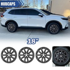 4 Black 18 Wheel Skins Fit Honda Crv Ex L 2023-2025 Snap On Rim Covers Hub Caps