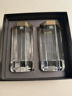 BRAND NEW - 2 Rosenthal Versace Highball Glasses w/ 24K Gold Rim Medusa